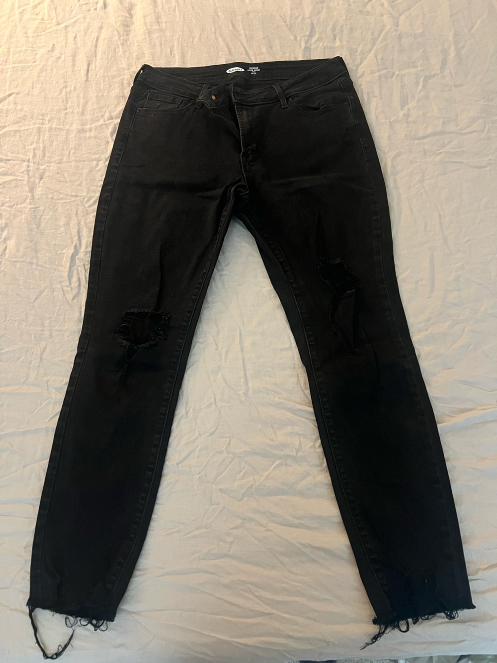 Old Navy Black Skinny Jeans with Knee Rips